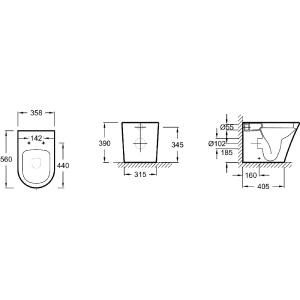 Купить Унитаз приставной Jacob Delafon Rodin+ EDAA102-00 в Москве с доставкой Унитаз приставной Jacob Delafon Rodin+ EDAA102-00