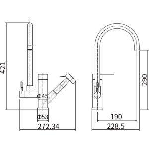 Купить Смеситель для кухни Fashun A56005 сатин в Москве с доставкой Смеситель для кухни Fashun A56005 сатин