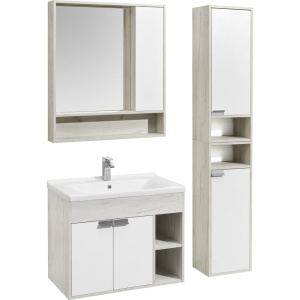 Купить Тумба с раковиной AQUATON Флай 80 дуб крафт в Москве с доставкой Тумба с раковиной AQUATON Флай 80 дуб крафт