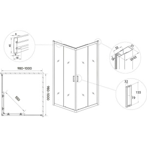 Душевой уголок Veconi Rovigo RV-13 100x100