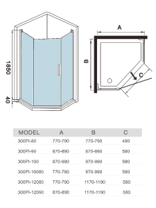 Купить Душевое ограждение 900х900х1850 мм WeltWasser 300 WW300 300PI-90 (10000001881) в Москве с доставкой Душевое ограждение 900х900х1850 мм WeltWasser 300 WW300 300PI-90 (10000001881)