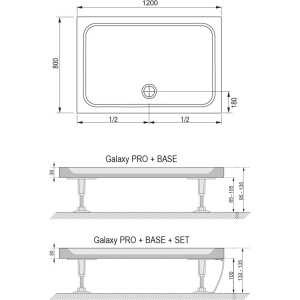 Поддон для душа Ravak Galaxy Pro Chrome Gigant Pro 120х80