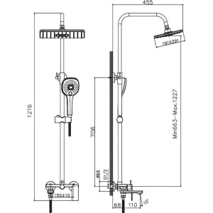 Душевая стойка Haiba HB24505 хром