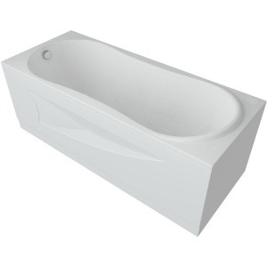 Акриловая ванна Акватек Афродита AFR150-0000026 150x70 см, с каркасом, с экраном, со сливом-переливом, слив слева