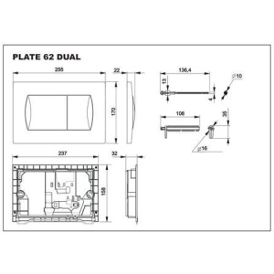 Кнопка смыва Roca Active 8901160B1 хром