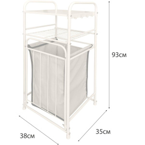 Купить Полка-стеллаж Fixsen FX-530A 2-х ярусный с корзиной для белья в Москве с доставкой Полка-стеллаж Fixsen FX-530A 2-х ярусный с корзиной для белья