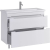 Тумба с раковиной SanStar Адель 100 напольная, белая, раковина Kirovit Фостер 100