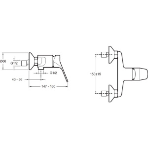 Смеситель для душа Jacob Delafon Brive E75765-CP