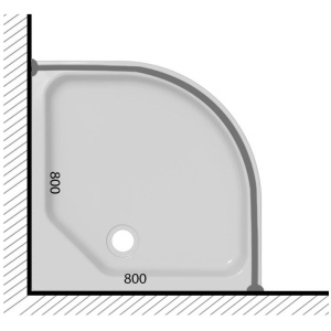 Купить Карниз для ванны Triton полукруглый, 80х80 в Москве с доставкой Карниз для ванны Triton полукруглый, 80х80