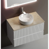 Тумба с раковиной Sancos Snob T 80 см, bianco, столешница бежевая, раковина CN6005