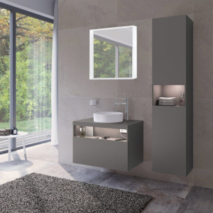 Купить Шкаф-пенал Keuco Stageline 32831 R, инокс матовый, с подсветкой в Москве с доставкой Шкаф-пенал Keuco Stageline 32831 R, инокс матовый, с подсветкой