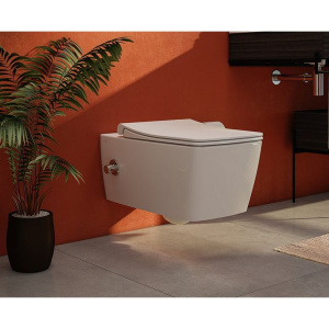 Купить Унитаз подвесной VitrA Metropole Rim-Ex 7672B003-1684 с функцией биде и встроенным смесителем в Москве с доставкой Унитаз подвесной VitrA Metropole Rim-Ex 7672B003-1684 с функцией биде и встроенным смесителем