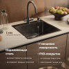 Мойка кухонная Domaci Равенна PVD DMB-117A черная, металлическая, квадратная, встраиваемая, российская