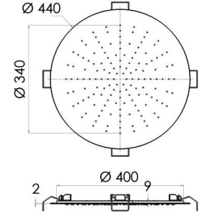 Верхний душ Remer 357EFM44