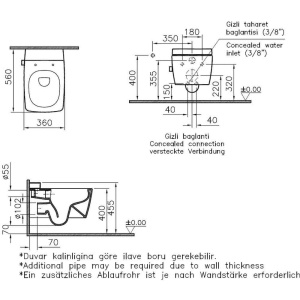 Унитаз подвесной VitrA Metropole 7672B003-1687 безободковый