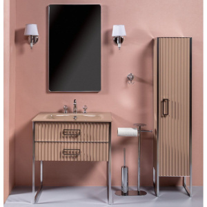 Шкаф-пенал Armadi Art Monaco R, капучино, хром