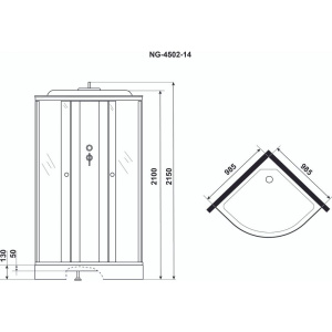 Душевая кабина Niagara Eco NG-4502-14 BLACK с низким поддоном