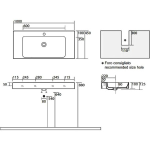 Раковина Kerasan Cento 355001*1