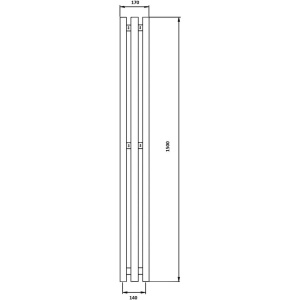 Полотенцесушитель водяной Secado Бергамо 3К 1500/140 черный матовый
