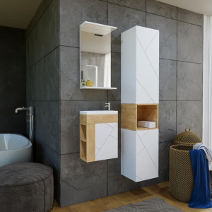 Купить Зеркало Бриклаер Кристалл 40 белое, с подсветкой и полкой в Москве с доставкой Зеркало Бриклаер Кристалл 40 белое, с подсветкой и полкой