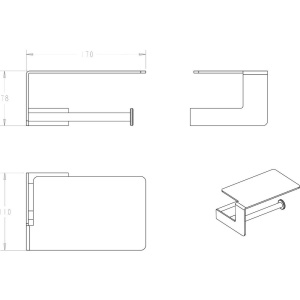 Держатель туалетной бумаги Boheme Q 10941-CR с полкой для телефона