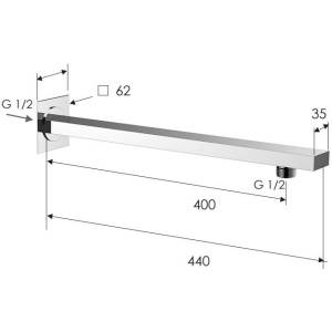 Кронштейн для верхнего душа Remer 348Q40 40 см