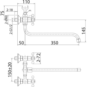 Универсальный смеситель Milardo Helic DUPSB02M10