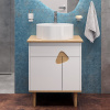 Тумба с раковиной VOQ Sense 60, ultra white&natural oak