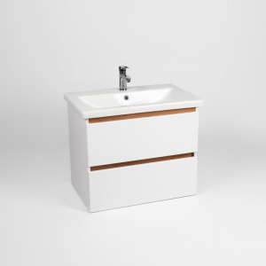 Купить Мебель для ванной VIANT Мальта 70 подвесная, белая, дуб вотан в Москве с доставкой Мебель для ванной VIANT Мальта 70 подвесная, белая, дуб вотан