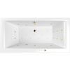 Акриловая ванна WHITECROSS Savia Duo ULTRA 170x80 см, с гидромассажем, с каркасом, со сливом-переливом, фурнитура золото