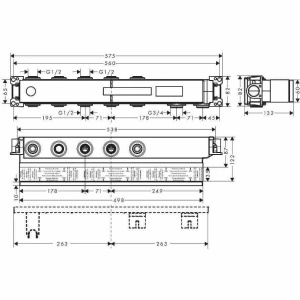 Скрытая часть термостатического смесителя для душа Hansgrohe RainSelect 15311180 с 3 кнопками