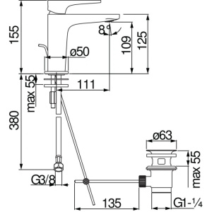 Смеситель для раковины Nobili Yoyo YO126118/1CR Chrome