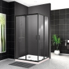 Душевой уголок BelBagno Uno -195 AH 2 100/80 C Nero профиль черный, стекло прозрачное