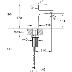 Смеситель для раковины VitrA Flow Soft A43009EXP хром