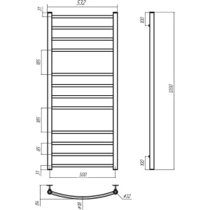 Купить Полотенцесушитель водяной Terminus Классик П12 500х1200 в Москве с доставкой Полотенцесушитель водяной Terminus Классик П12 500х1200