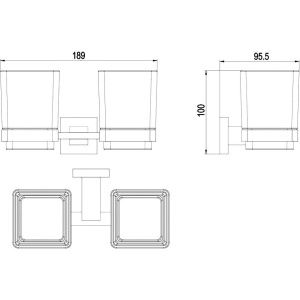 Стакан Timo Selene 10034/00 chrome двойной