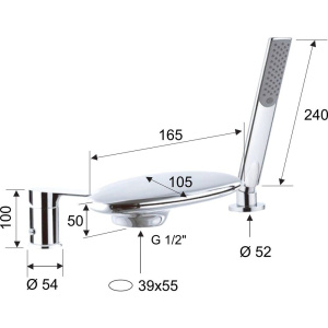 Смеситель на борт ванны Remer Infinity I07UF