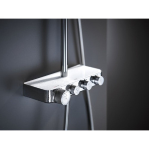 Купить Душевая стойка Grohe Euphoria SmartControl 310 Duo Cube 26508LS0 белая луна, с термостатом в Москве с доставкой Душевая стойка Grohe Euphoria SmartControl 310 Duo Cube 26508LS0 белая луна, с термостатом