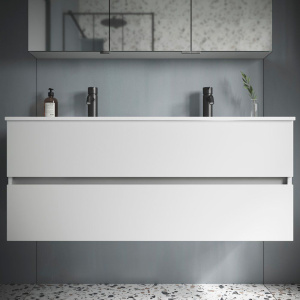 Купить Мебель для ванной Sancos Urban двойная 120 см, белый глянец в Москве с доставкой Мебель для ванной Sancos Urban двойная 120 см, белый глянец