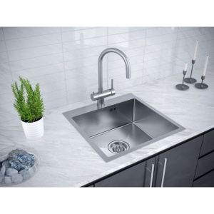 Купить Мойка кухонная Paulmark Kroner PM215951-BS брашированная нержавеющая сталь в Москве с доставкой Мойка кухонная Paulmark Kroner PM215951-BS брашированная нержавеющая сталь