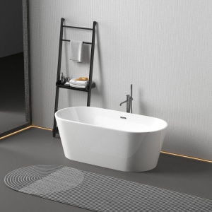 Акриловая ванна Sancos Mimi FB01 170x80 см, отдельностоящая, овальная, с каркасом, со сливом-переливом