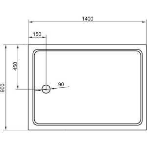 Поддон для душа Cezares Tray TRAY-A-AH-140/90-15-W 140x90, с сифоном