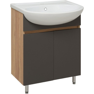 Тумба с раковиной Runo Лада 60 графит
