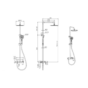 Купить Душевая стойка Aquatek Вега AQ2060CR хром в Москве с доставкой Душевая стойка Aquatek Вега AQ2060CR хром