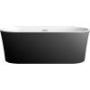 Акриловая ванна BelBagno BB409-1700-800-W/NM 170x80 см, отдельностоящая, овальная, со сливом-переливом, черная