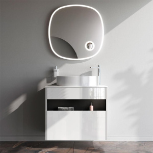 Тумба с раковиной AM.PM Func 80 белый глянец, со столешницей, раковина M8FWCC20550WG