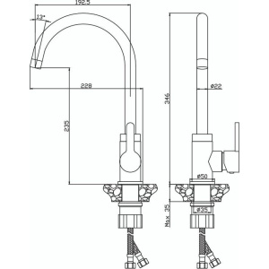 Смеситель для кухни Olive'S Torres 17430TR