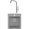 Комплект Мойка кухонная Domaci Палермо PR-425-003 серая + Смеситель STWORKI