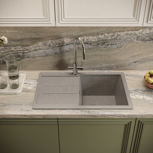 Купить Мойка кухонная Domaci Бьелла DMC-25-309 темно-серая в Москве с доставкой Мойка кухонная Domaci Бьелла DMC-25-309 темно-серая