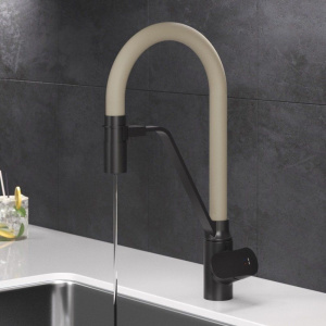 Купить Смеситель для кухни AM.PM Like F8007826 с гибким изливом, бежевый в Москве с доставкой Смеситель для кухни AM.PM Like F8007826 с гибким изливом, бежевый